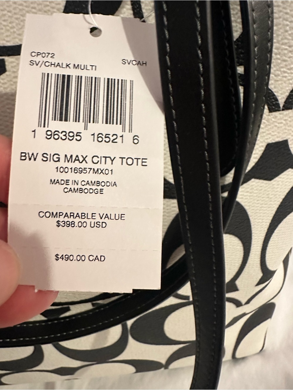 Coach Black & White Signature Tote - Picture 8 of 10